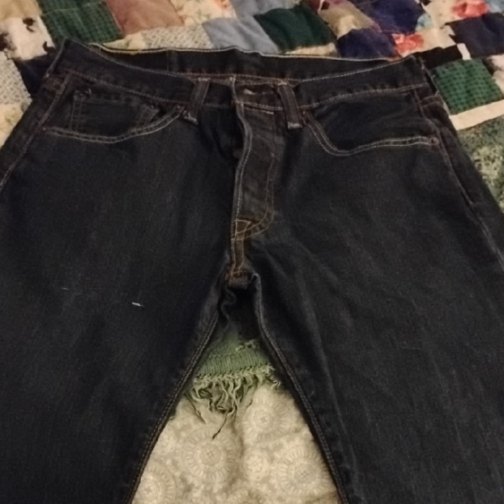 Levi's Black Straight Jeans Classic Style 501 Men's